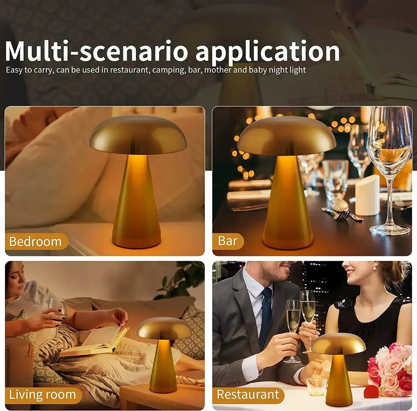 Bureaulamp Champion touch, dimbaar en oplaadbaar