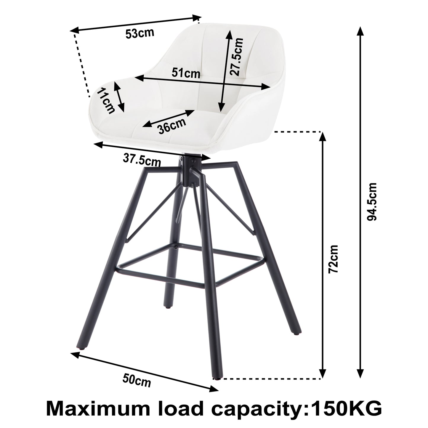 WOLTU 2PCSS/SET Drehbarer Barhocker Samt hoher Barstuhl 360° drehbarer gepolsterter Sitz mit Rückenlehne Fußstütze Thekenhocker