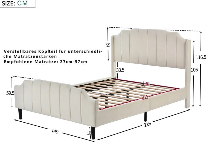 Bed Schelp (140cm x 200cm)