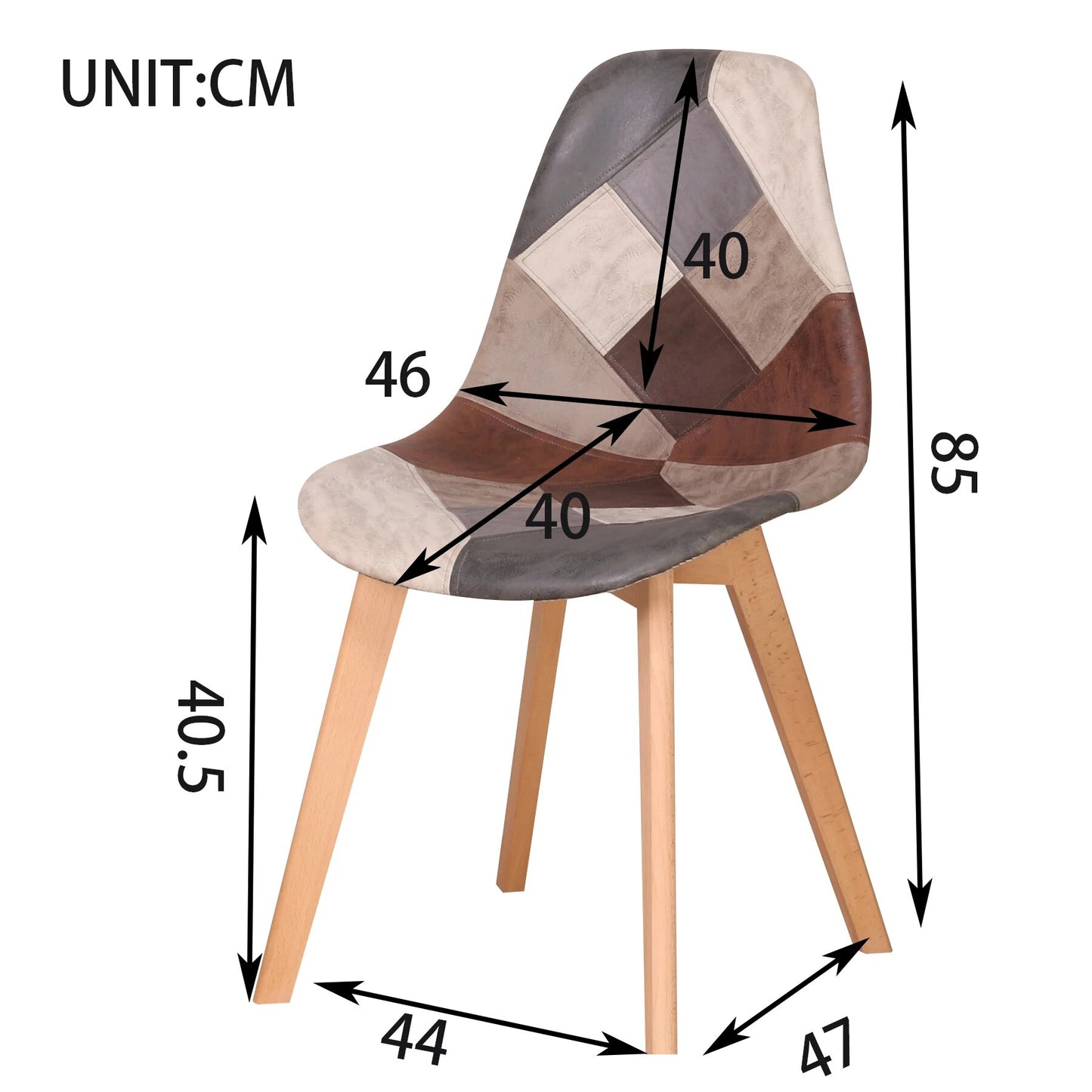 EGOONM Ein Satz von 8 Esszimmerstühlen im skandinavischen Stil, für die Küche, ergonomischer Holz-Esszimmerstuhl, Freizeitmöbel, mehrfarbig