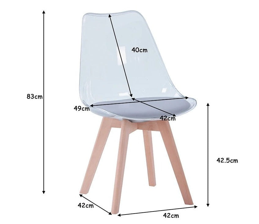 Eetkamerstoel Isla glass (set van 2 stuks)