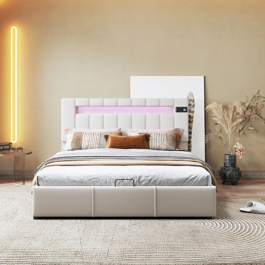 Bed Sound I met LED, bluetooth en 2 USB oplaadpoorten