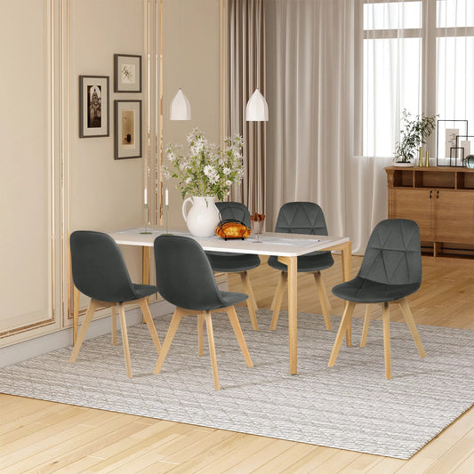 2 TEILE/SATZ Samt Esszimmerstuhl Skandinavischen Ergonomischen Küchenstuhl Gepolsterter Sitz für Wohnzimmer Schlafzimmer Dekoration