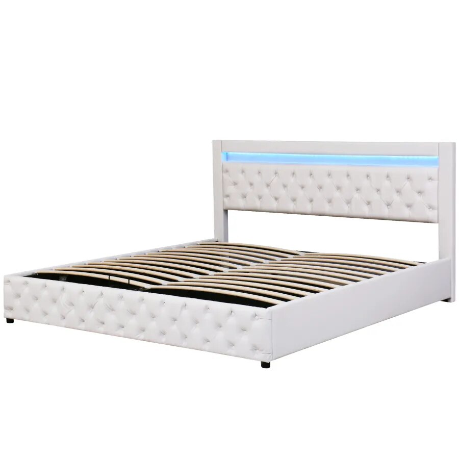 Bed Pizarra wit met verstelbare LED