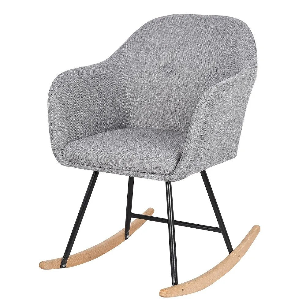 WOLTU Hübscher kleiner Schaukelstuhl, Rocker Relax Chaise Lounge Chair, Relaxsessel mit bequemem, gepolstertem Sitz