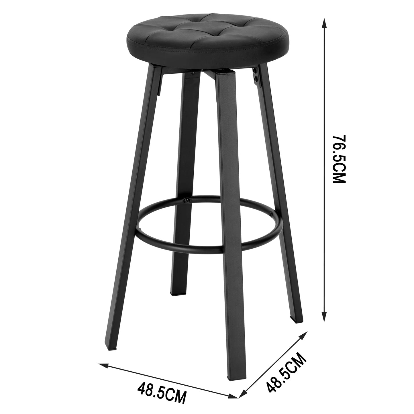 WOLTU 2 Stück/Set Barhocker mit drehbarem Kunstledersitz, 4 Metallbeine, hoher Hocker mit Fußstütze für Esszimmer, Küche, Cafeteria