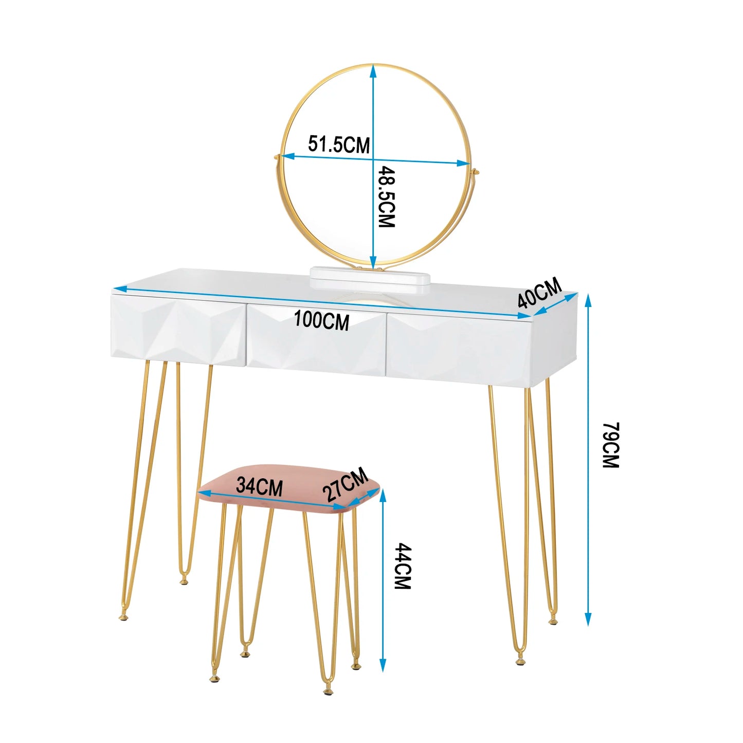 Kaptafel set (3-delig) Rome