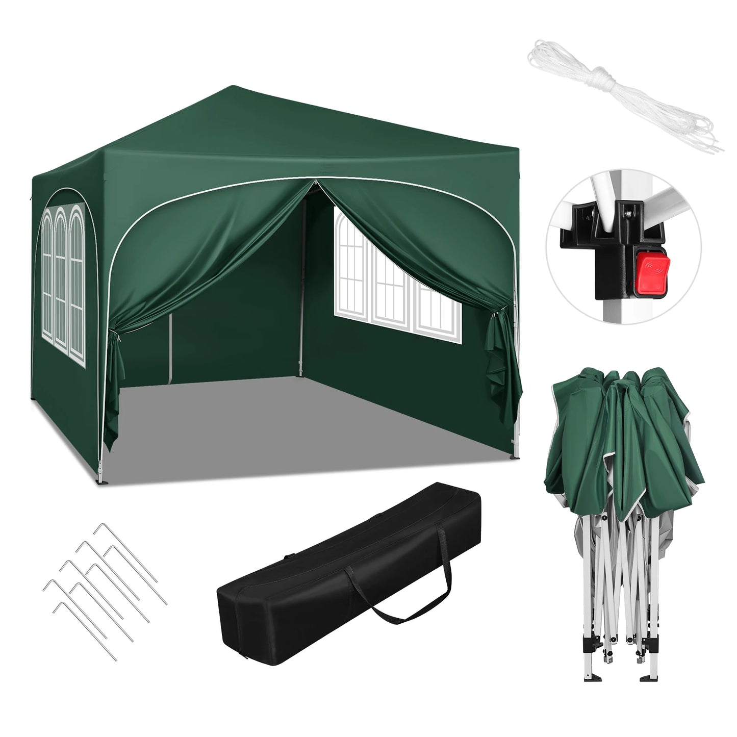 Opvouwbare Partytent Londen 3m x 3m (incl. 4 zijwanden)