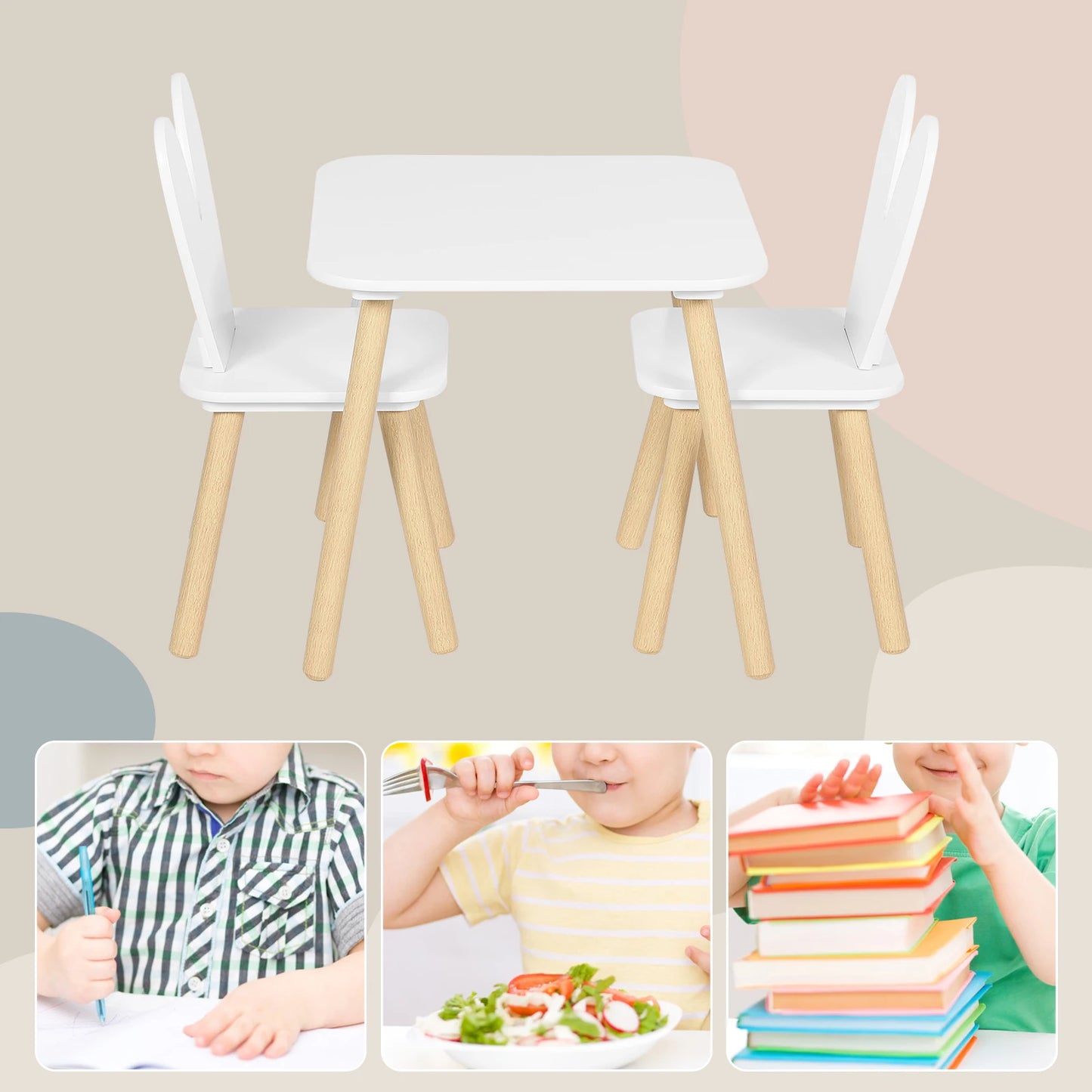 Kindertafel met 2 stoelen (set) Vlinder