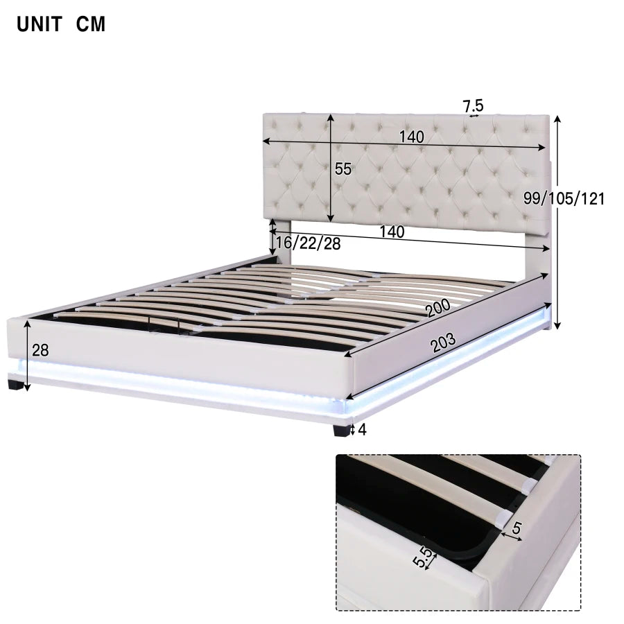 Bed Otivar met verstelbare LED verlichting