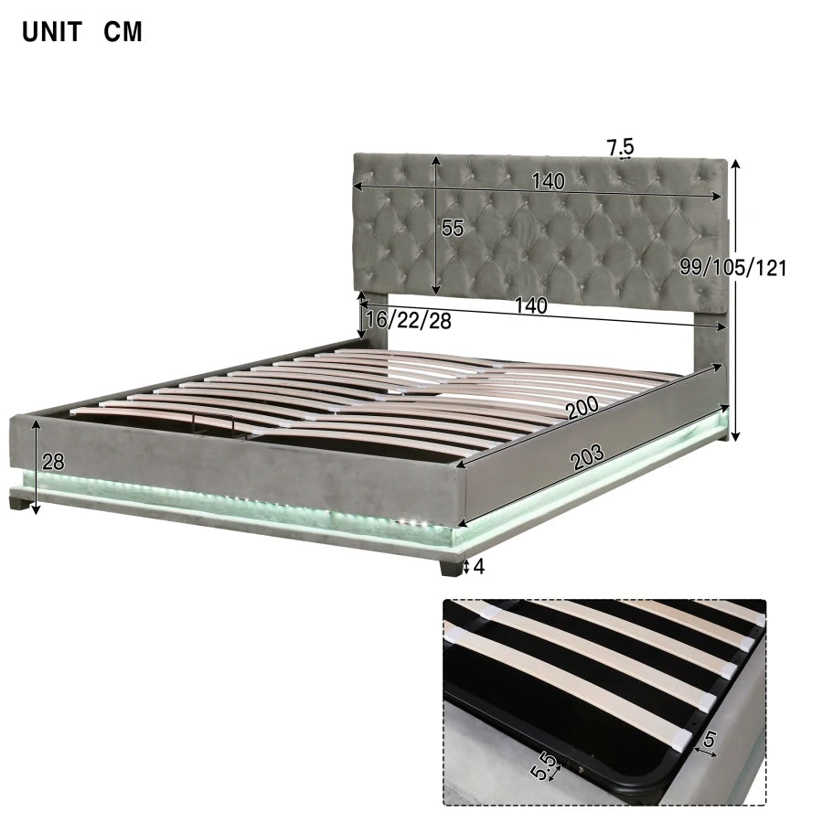 Bed Louis met verstelbare Led verlichting