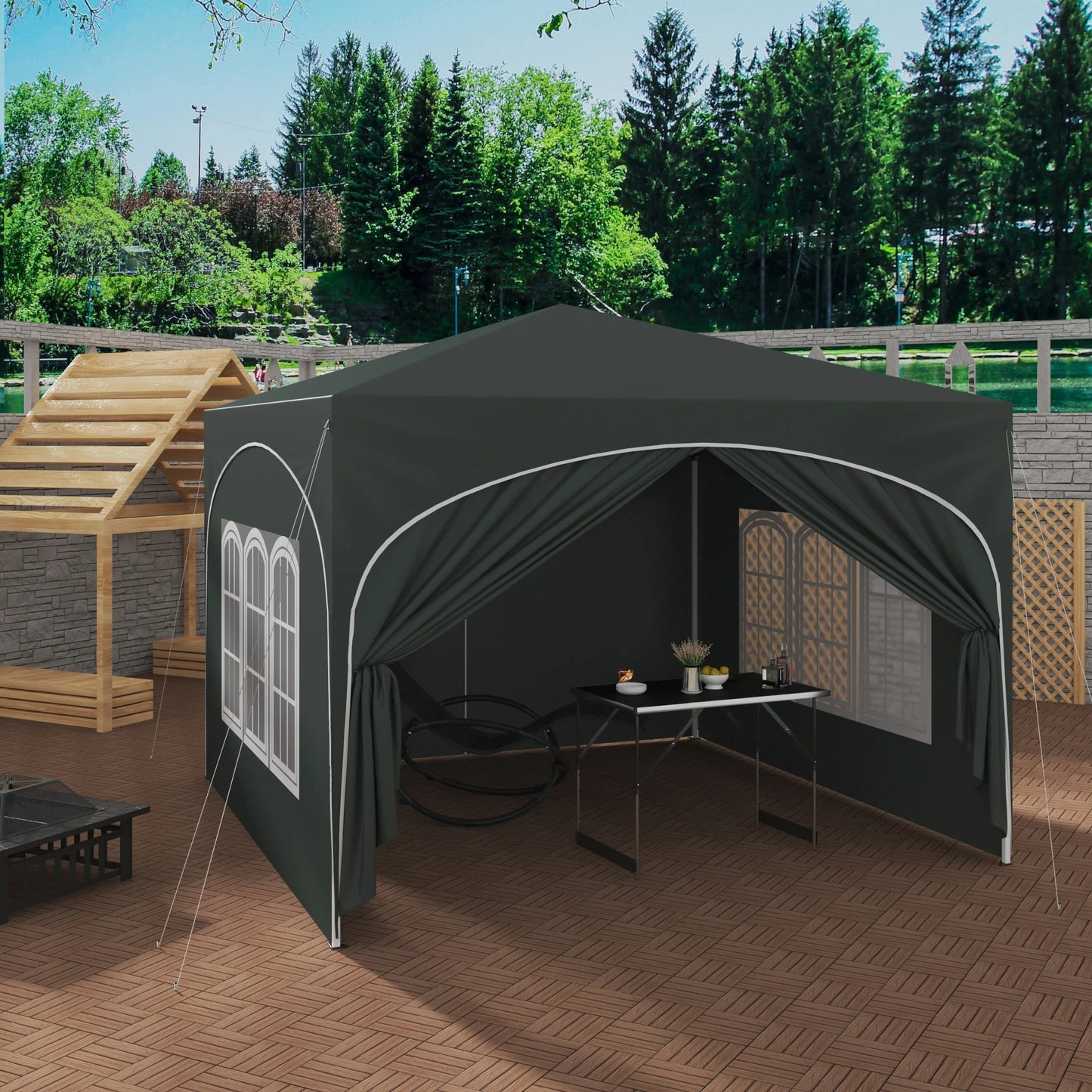 Opvouwbare Partytent Londen 3m x 3m (incl. 4 zijwanden)