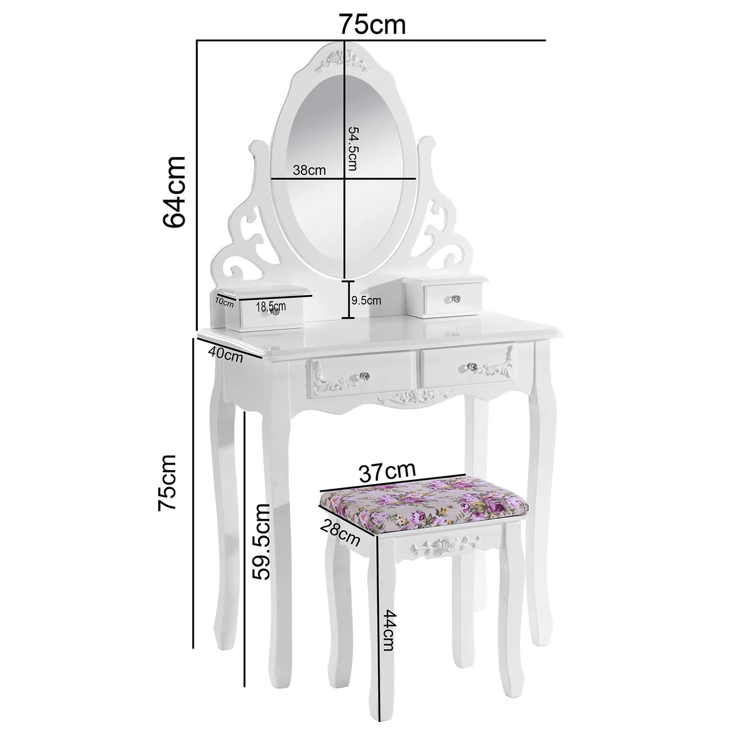 Kaptafel set (3-delig) Lyon