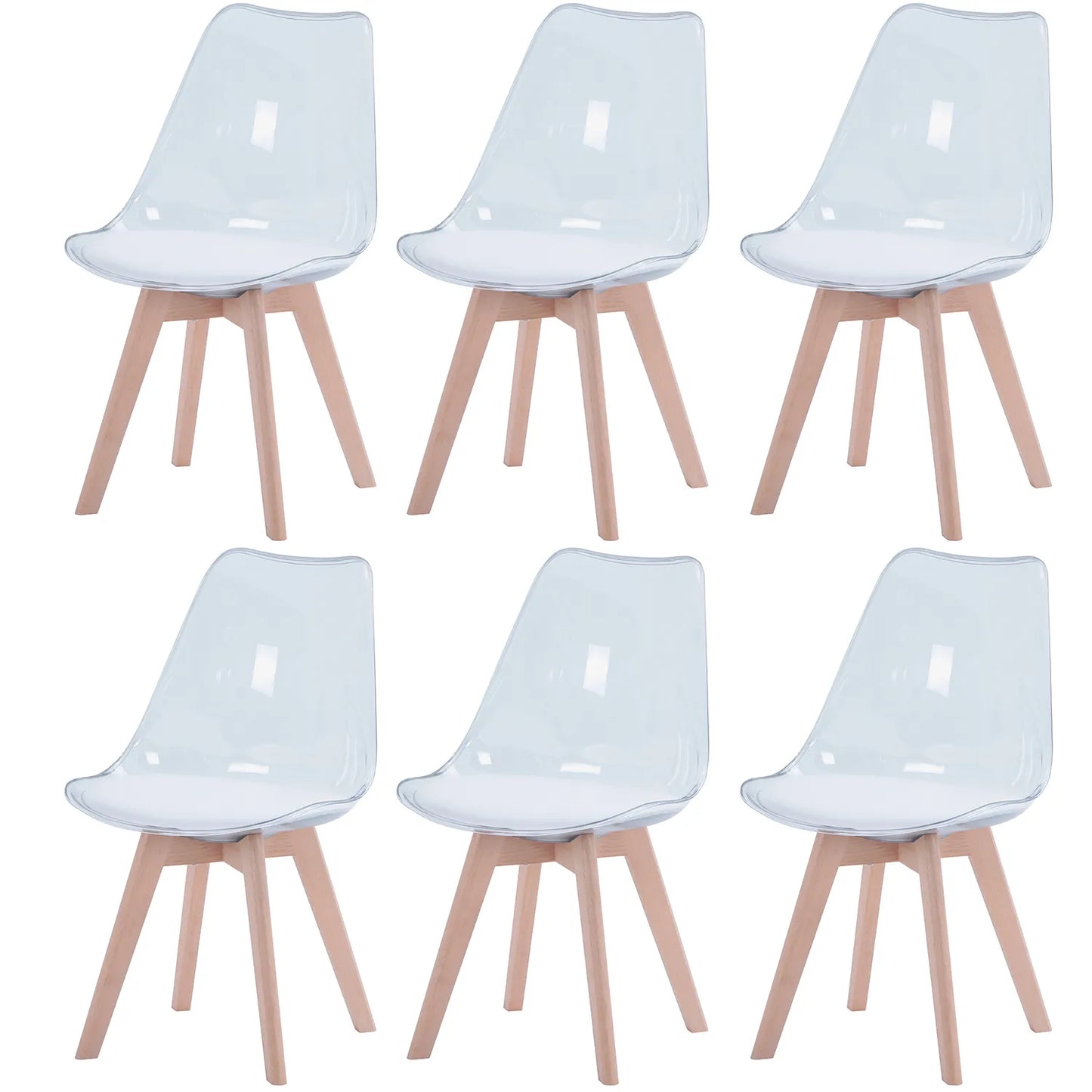 Eetkamerstoel Isla glas (set van 6 stuks)