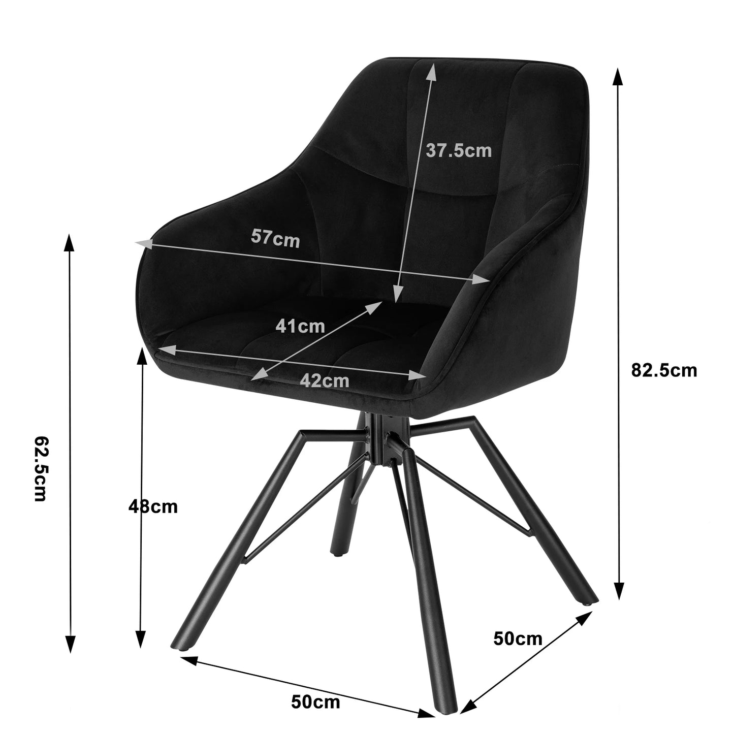 Eetkamerstoel Elite draaibaar (set van 2 stuks)