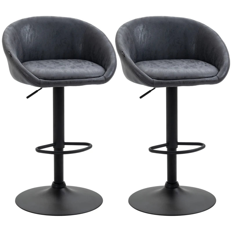 Bar stool 2-piece set, dining chair, living room chair, with height adjustable, 360 degree rotation design, 57x50x 84-104 cm