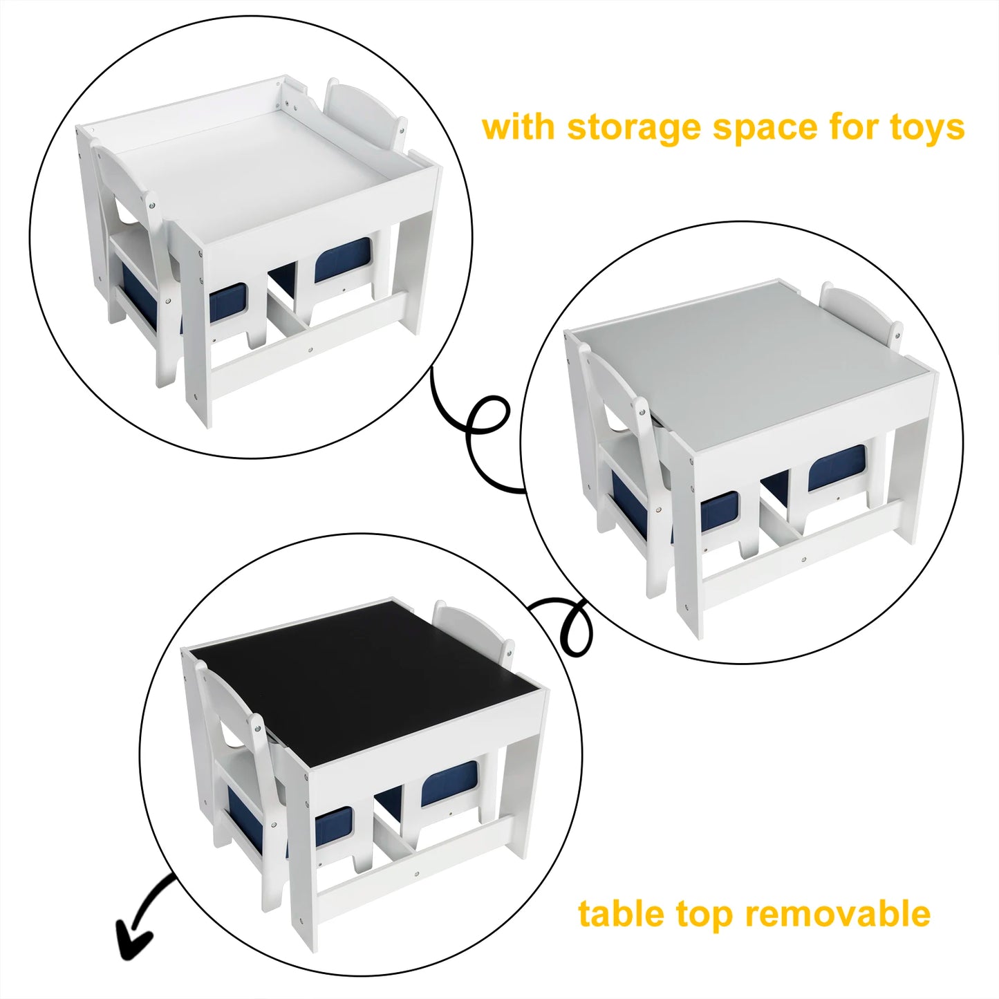 Kindertafel met 2 stoeln (set) Bambo