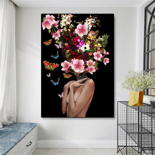 Canvas Flower Lady